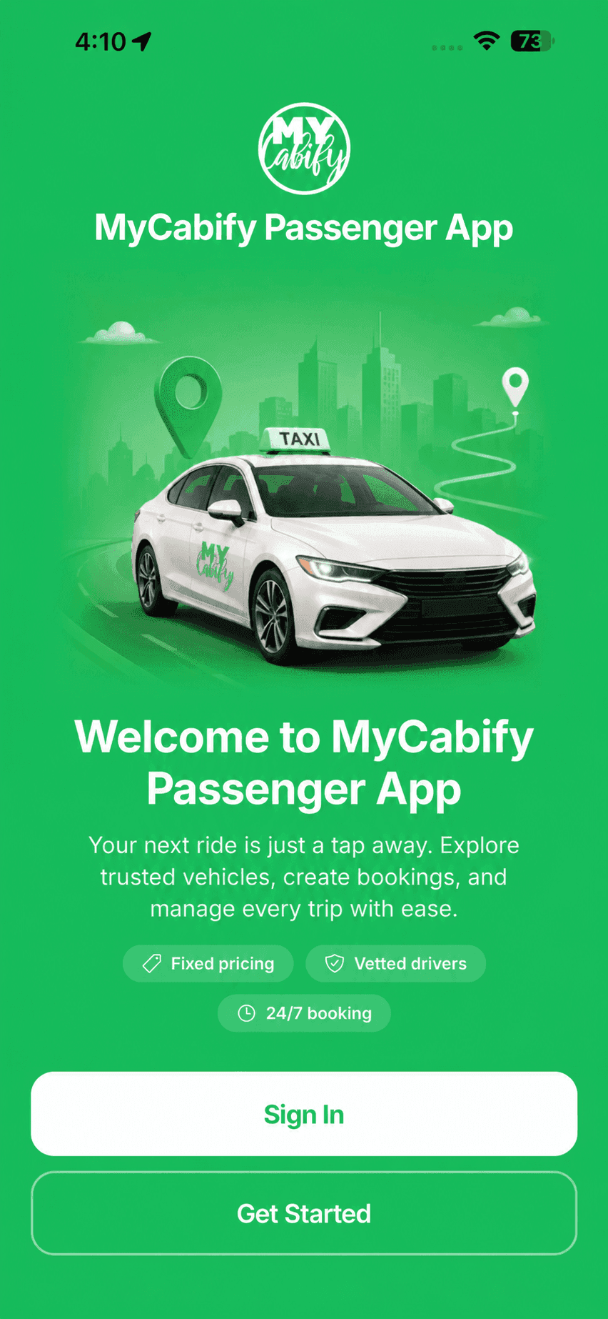 passenger app front screenshot